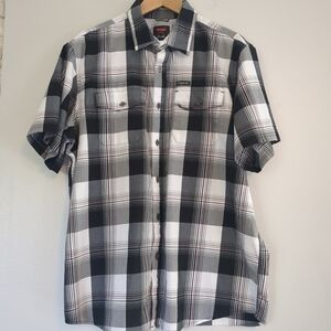 Wrangler ATG Shirt Mens XL Short Sleeve Plaid Button Outdoor Gorpcore